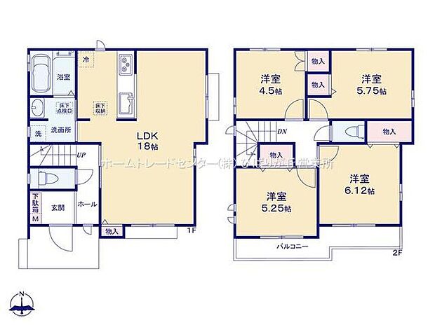 (B号棟)、4LDK、土地面積121.43m2、建物面積92.12m2