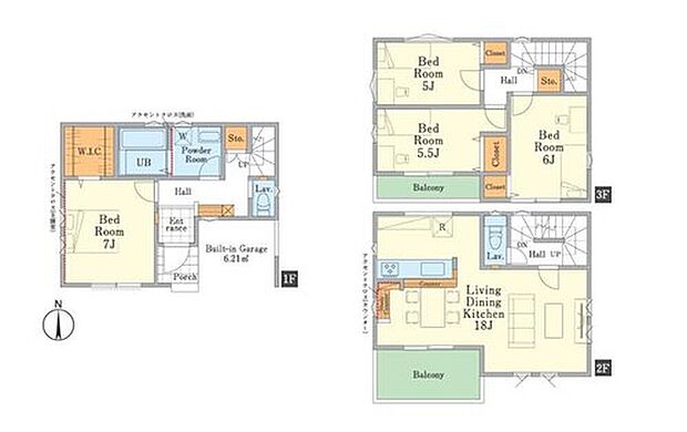 (1号棟)、4LDK、土地面積76.09m2、建物面積112.6m2

