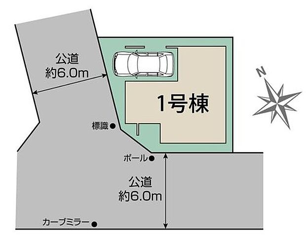区画図
西武新宿線「花小金井」駅　　　　
バス10分「滝山団地入口」停歩5分♪
嬉しい南西角地♪陽当たり良好で開放感◎
車通りの少ない前面道路です。