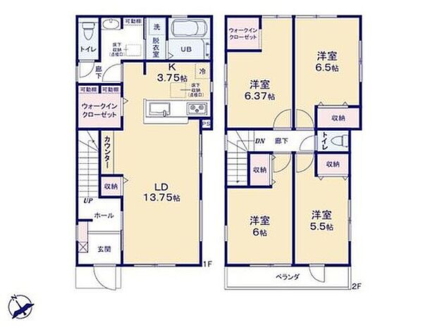 (15号棟)、4LDK、土地面積120.11m2、建物面積102.06m2