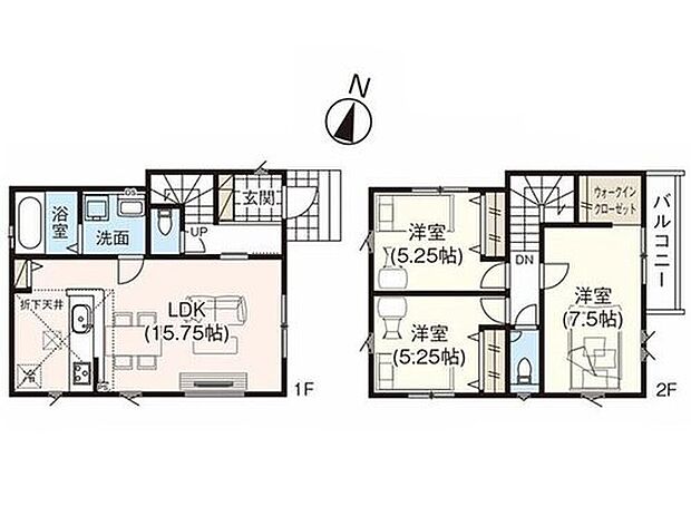【3LDK】全居室収納付き♪ウォークインクローゼットやキッチン横に収納があり収納豊富な間取りです♪
明るく開放感のあるリビング。対面式キッチンは、いつでもご家族を感じられる空間作りの重要ポイントになりそうです♪