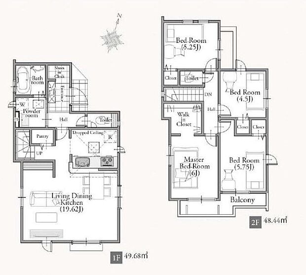 【4LDK】収納力豊富なウォークインクローゼットを設置。
洋服や小物類など、目的に応じてすっきり美しい収納を実現します。