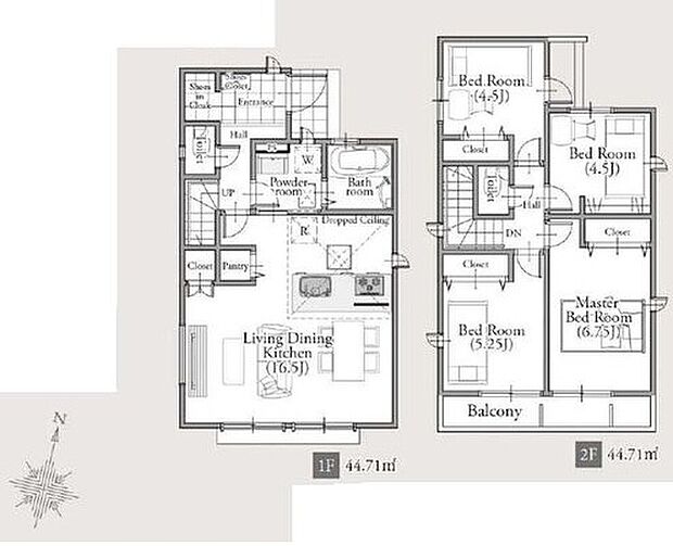【4LDK】●パントリー付きキッチン●リビング収納あり
●玄関に大容量シューズインクローク