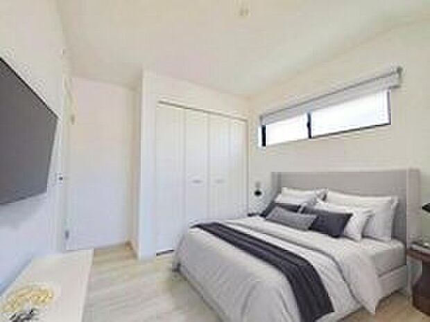 【リビング以外の居室】日当りの良さは写真でも充分に伝わるかと思いますが、開放感のある周囲にめぐまれたおかげで、風通しもとても良くなっております。※家具をCGで加工しています。家具付き販売ではございません。