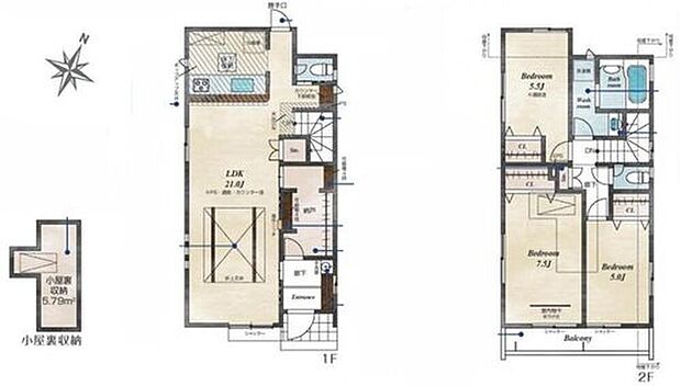 【3LDK+S】家族とのつながりを意識した見通しのいいリビングは会話が弾んでみんなを笑顔にします♪