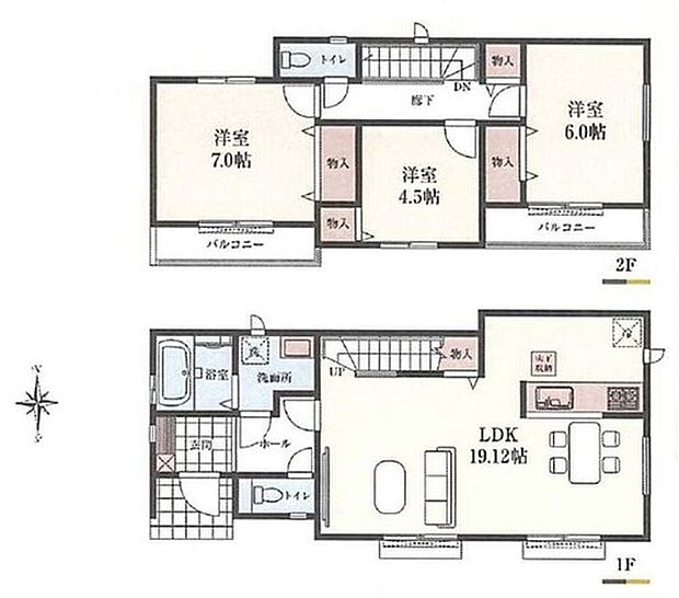 【3LDK】◆全居室南向きの明るいお住まい!大きな窓から陽光が差し込む19帖超えのリビング☆
◆どのお部屋にいても採光良好で快適に過ごせる空間です♪
◆バルコニー2ヵ所でお洗濯も快適◎