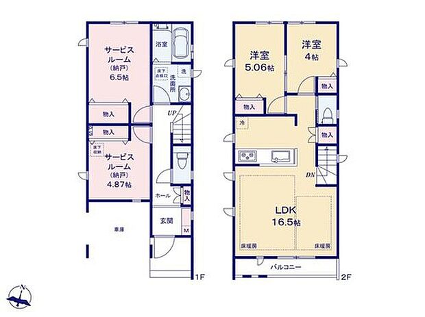 【2LDK+2S】◇採光良好で解放感がある2階LDK採用♪
◇全居室収納のほか、パントリー、玄関収納付き♪
◇窓付きの納戸スペース(2ヶ所)は自由度が高く多目的に利用可能◎