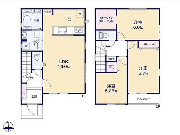 【3LDK】☆開放的な雰囲気のリビング!南窓からは心地の良い陽が入ります!
☆洋服はもちろん、お子様との思い出もたっぷりしまえるウォークインクローゼット
☆家事動線スムーズな水回り集中設計♪