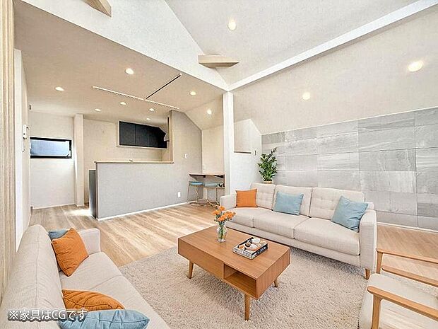 【リビング】■家族が自然と集まり、楽しい時間を過ごせるリビング