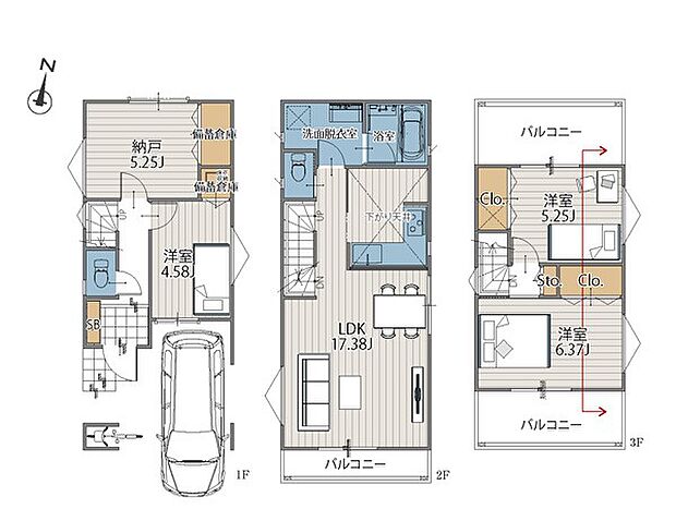 【2LDK+S】2号棟