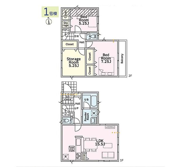【2LDK+S】1号棟