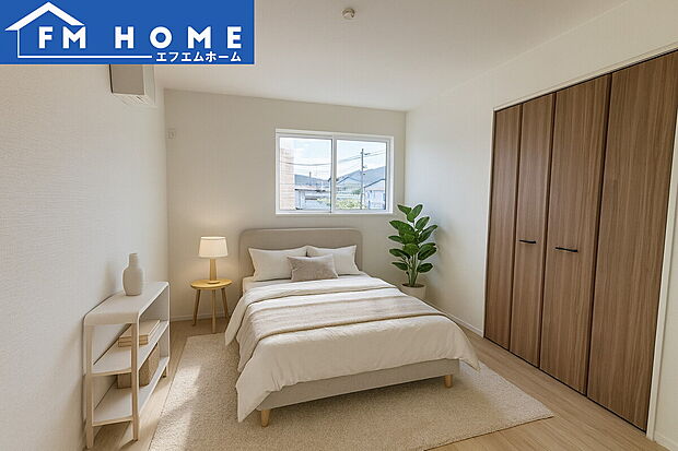 ■内装写真■
各部屋にクローゼット付き。
ベッドを置いてもスペースが確保できます。
※インテリアはCG加工で合成したイメージです。