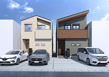 【3・4号地完成予想図(外観パース)】