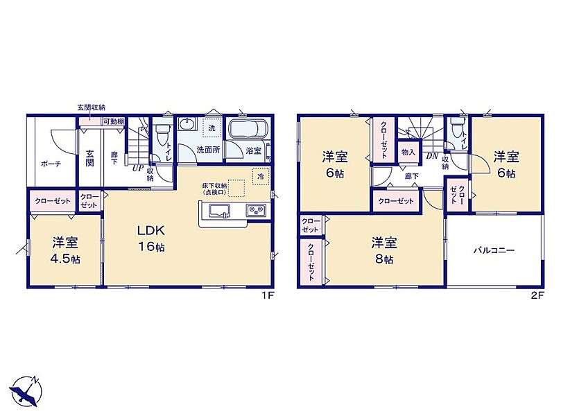 ◇リビングが見渡せる対面式キッチンを採用♪
◇テレワークルーム付き♪
◇全居室6帖以上のゆとりある間取り♪