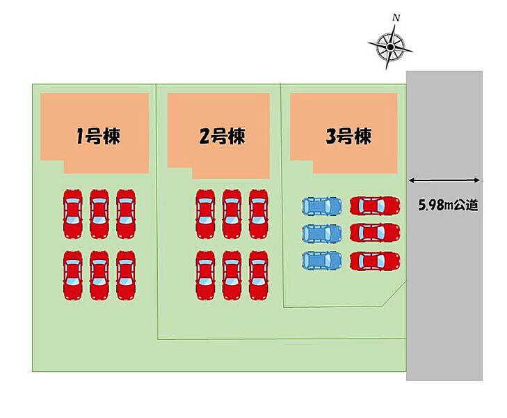 広々カースペースを確保しました！
ご家族でお出掛け時間が異なっても安心です♪