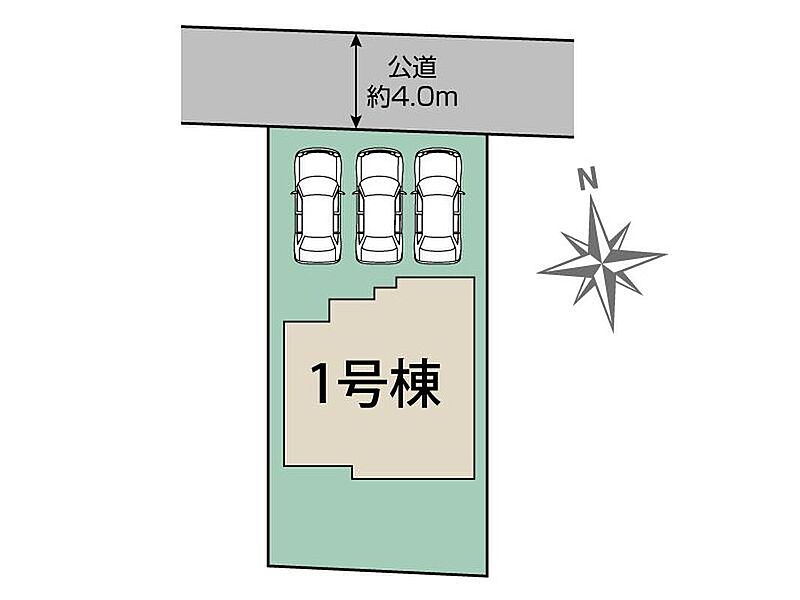 並列３台分のカースペースを確保したゆとりある敷地です！
ご家族でお出掛け時間が異なっても安心です♪