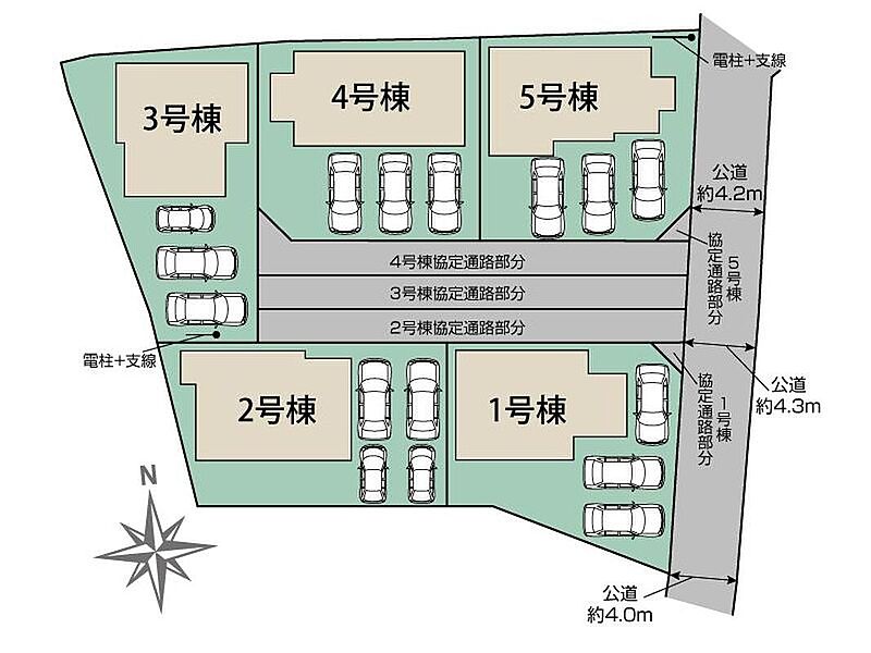 カースペースを確保したゆとりある敷地です！
ご家族でお出掛け時間が異なっても安心です♪