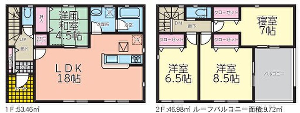 1号棟の間取り図です。