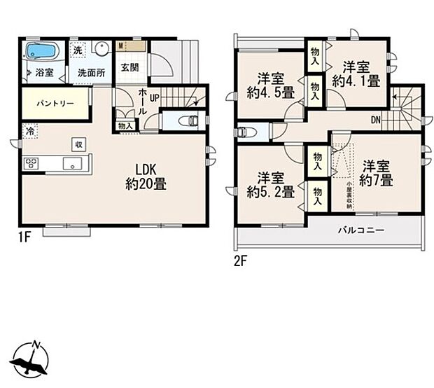 B号棟　ゆとりある４LDKの間取りで快適な空間です。