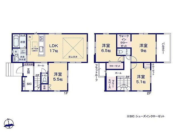 (１号棟)、価格3399万円、4LDK+S、土地面積404.62m2、建物面積104.9m2