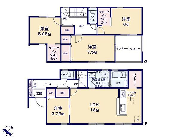 (１号棟)、価格2490万円、4LDK、土地面積222.11m2、建物面積110.13m2