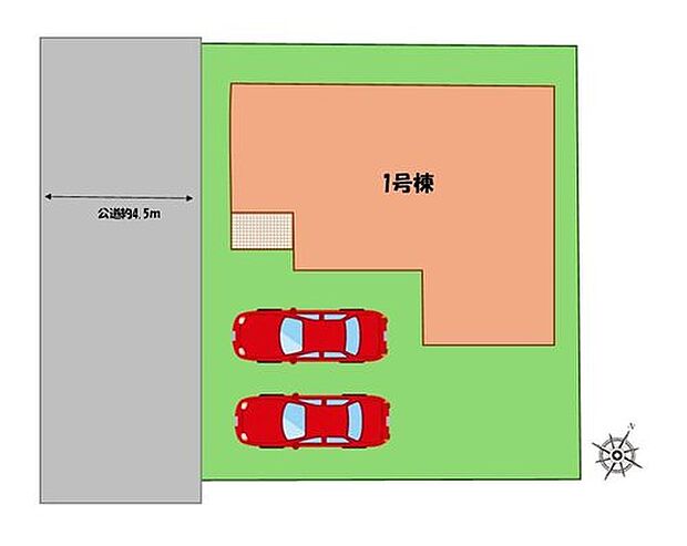 駐車２台可能（車種による）！
急な来客時や、ご家族の自転車スペースとしても大活躍♪
