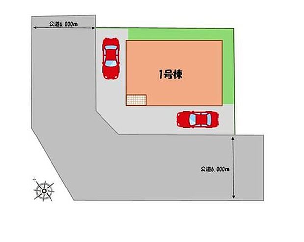 ≪全体区画図≫
駐車2台可能(車種による)!
急な来客時や、ご家族の自転車スペースとしても大活躍♪