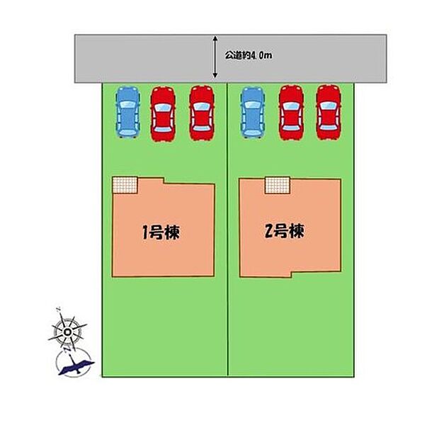 ≪全体区画図≫
駐車3台可能(車種による)!
急な来客時や、ご家族の自転車スペースとしても大活躍♪