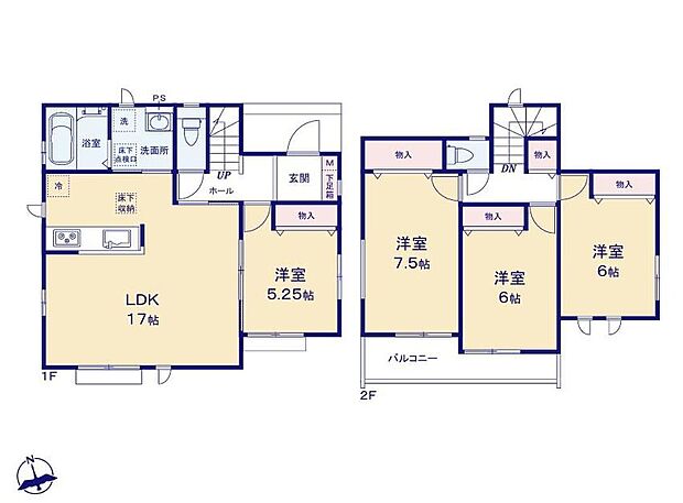 (A号棟)、価格4390万円、4LDK、土地面積179.62m2、建物面積97.29m2