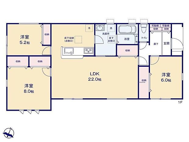 (１号棟)、価格2190万円、3LDK、土地面積274.02m2、建物面積93.57m2 