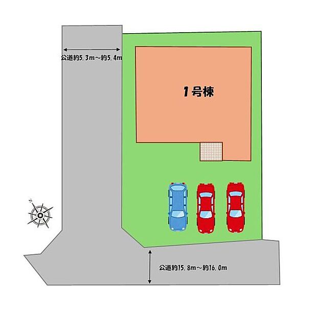 ≪全体区画図≫
駐車3台可能(車種による)!
急な来客時や、ご家族の自転車スペースとしても大活躍♪