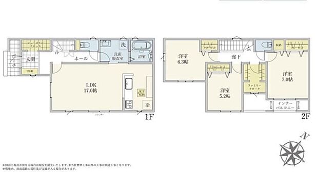 (１号棟)、価格2899万円、3LDK、土地面積134.78m2、建物面積100.81m2 