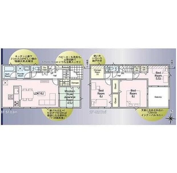 (1号棟)、価格2490万円、4LDK+S、土地面積145.8m2、建物面積97.2m2
