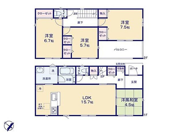 【4LDK】和室はさまざまな用途で使うことができます。寝転んで体を休めたり、お子様の遊び部屋、お父様の仕事部屋、来客時の客室と多用途にお使いになれる魅力的空間です！