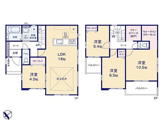 【4LDK+S】南向きのお部屋は日照時間が長く、一日を通して陽当たりが良いです!リビング・2階洋室とどのお部屋に居ても、全室南向きですので明るく居心地の良い空間となっております!