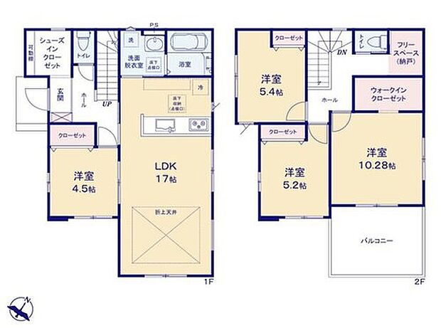 【4LDK+S】靴を履いたままアイテムを出し入れができるシューズインクローク!最大の魅力はその収納力です。外出時、帰宅後の片付けがスムーズになることも魅力のひとつです!