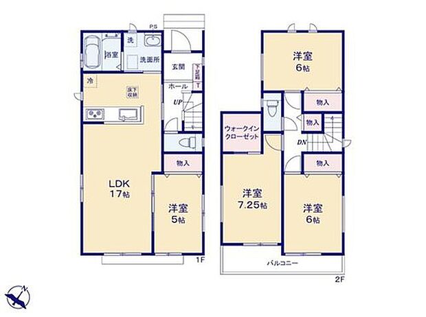 【4LDK】主寝室にお勧めのお部屋に、季節を通した衣類がすべて保管できるウォークインクローゼット完備!衣替えがいらないので、急に寒くなっても暖かくあっても慌てることなく衣類を取り出せます!
