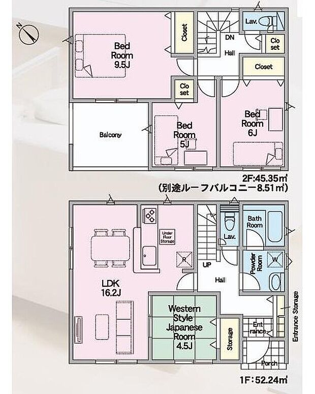 【4LDK】玄関から直接洗面所へ行ける間取りです。人混みの多い場所からの帰宅後はウイルスが付着していることもあり、すぐ浴室へ行き手洗いが出来れば感染予防にもつながります!