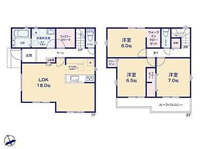LDKは広々１８帖の空間です！１階にファミリークローク付きなので、コート、部屋着、パジャマと、自室取りに行くこともなく楽に片づけることができます。 