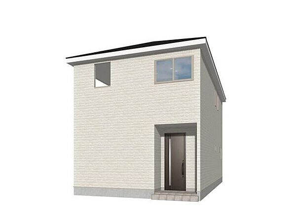 【完成予想図(外観)】３号棟※パースはイメージです。家族の笑顔が集まる対面キッチンと広々リビング！理想の子育て空間がここにあります！写真だけでは伝わらない魅力があります。ぜひ現地でご家族とご体感ください！