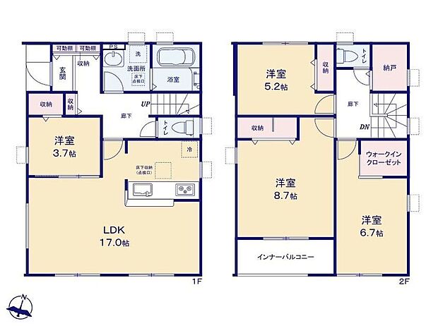 【4LDK+S】花粉・ウイルスを持ち込まない新習慣。玄関から直行できるお風呂で家族を守ります！子育て世帯やアウトドア好きの家庭では、生活動線が非常に快適になります。