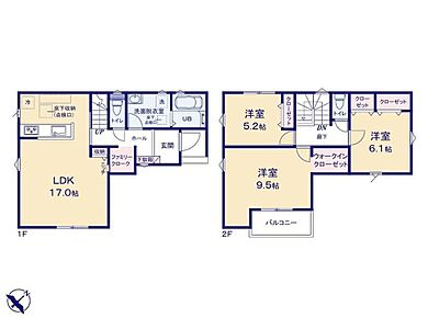 玄関から直接洗面所へ行ける間取りです。人混みの多い場所からの帰宅後はウイルスが付着していることもあり、すぐ浴室へ行き手洗いが出来れば感染予防にもつながります！ 