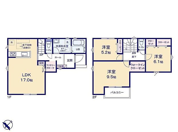 【3LDK】玄関から直接洗面所へ行ける間取りです。人混みの多い場所からの帰宅後はウイルスが付着していることもあり、すぐ浴室へ行き手洗いが出来れば感染予防にもつながります！