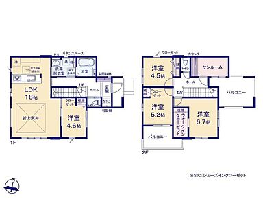 シューズインクローク完備♪家族の動線もスムーズになり、学校や会社に通う時間が同じな忙しい朝も快適に！来客時にも安心の、見せない収納スペースですね♪ 
