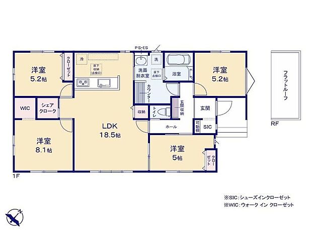 【4LDK】ランドリールームのカウンターは、洗濯物を畳んだり仕分けしたりと作業がしやすく、家事効率がぐんとアップ。アイロンがけやちょっとした作業台としても使えて、忙しい毎日にゆとりを生む便利なスペースです。