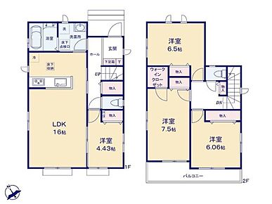 ２階は６帖以上のお部屋となっております！子ども部屋、書斎、趣味部屋、ゲストルームなど、6帖以上あると多用途に使える柔軟性があります。 