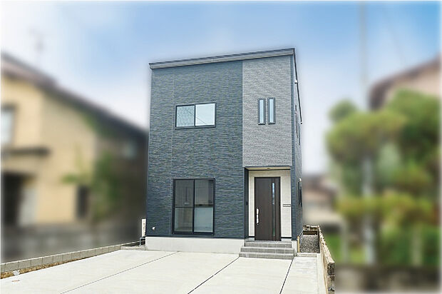 ブラックを基調とした外壁が際立つ、スタイリッシュかつ重厚感のあるデザインで、奥行きと高級感を演出しています♪駐車は3台可能です！