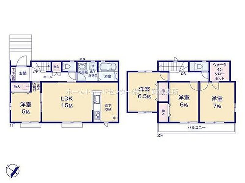 全居室南向きの明るい邸宅♪リビング隣には日当たり良好の洋室つきです。間仕切りを開ければリビングと繋がり開放感が出ます♪