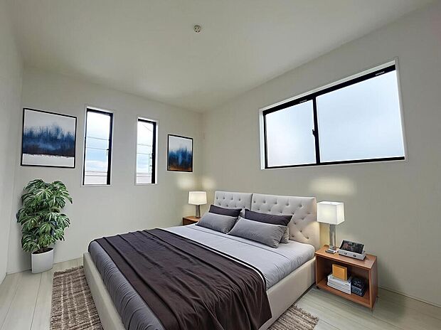 雨の日や冬場のお洗濯に嬉しい装備。洗濯物を乾かすだけでなく、入浴の度に換気機能で湿気を排出できるためカビの防止にもなります。
※家具はCGでございます。