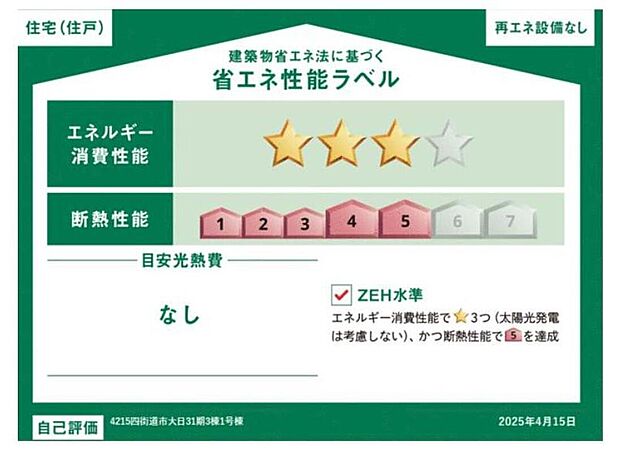 販売住戸が複数の場合、本ラベルは特定の住戸の性能を示すものであり全ての住戸の性能を示すものではありません。